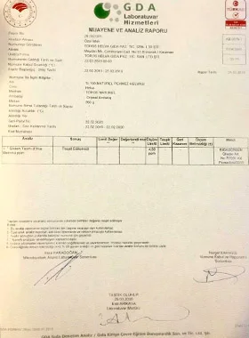 Sertifika ve analiz raporu 3