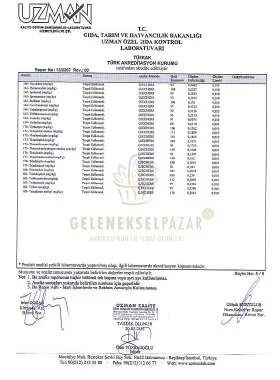 Sertifika ve analiz raporu 11